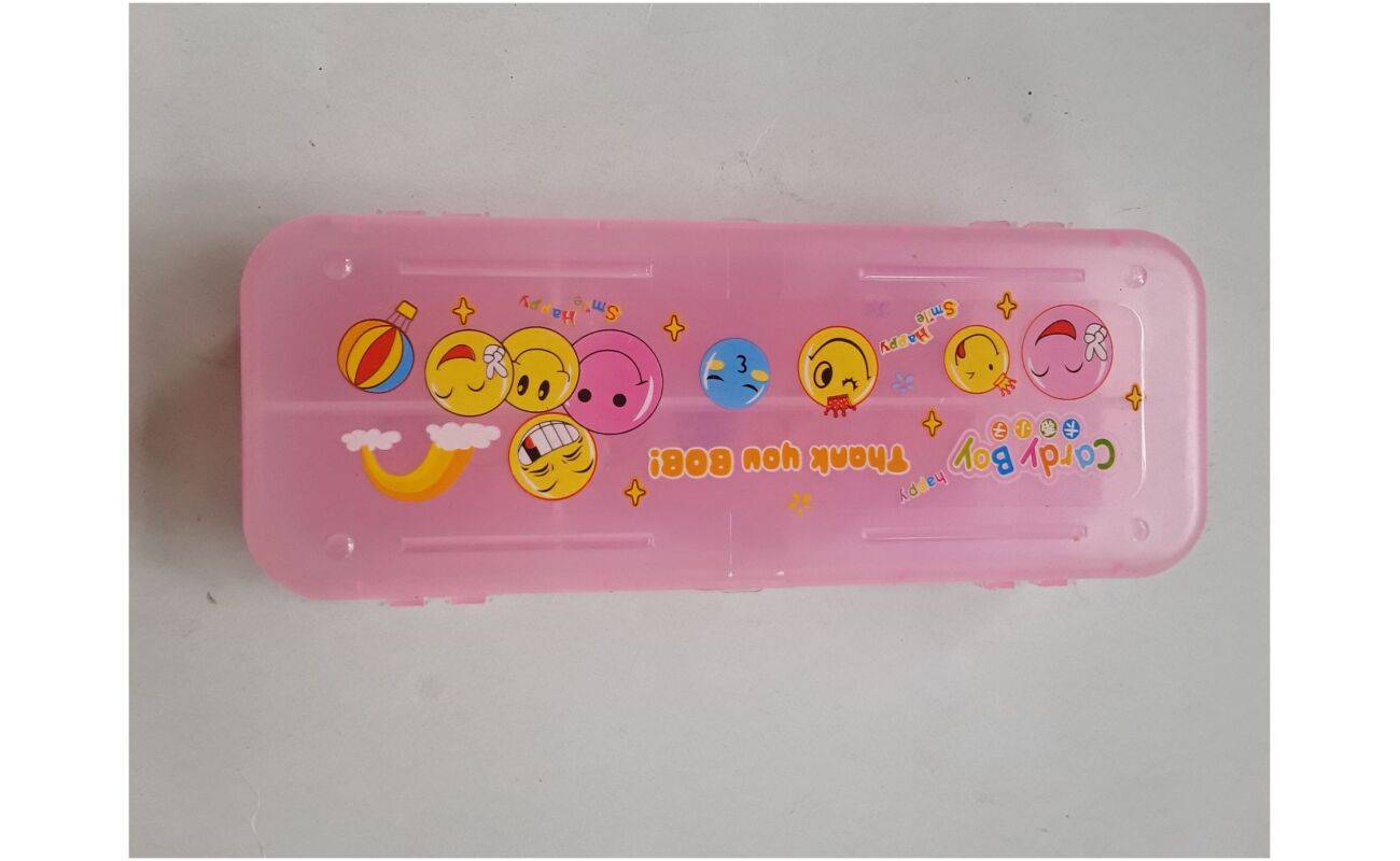 Pink Plastic Double Side Open Pencil Box