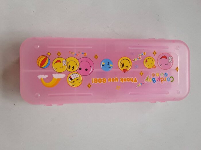 Pink Plastic Double Side Open Pencil Box