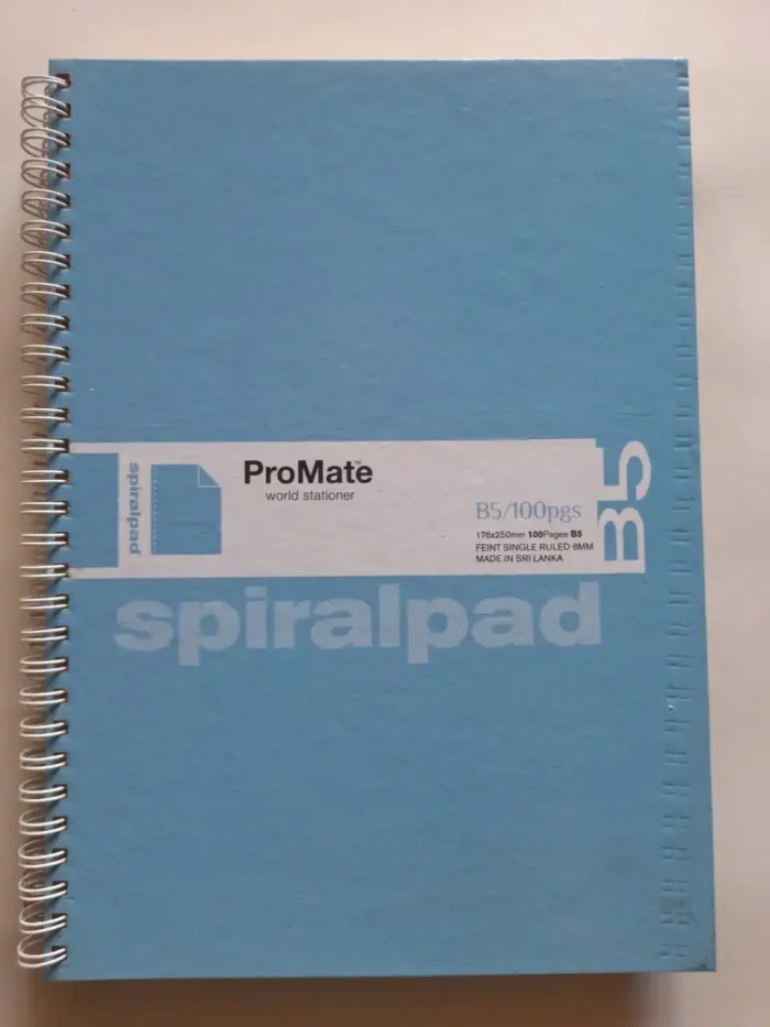 Promate B5 Spiral Pad Single Rule 100 Pages