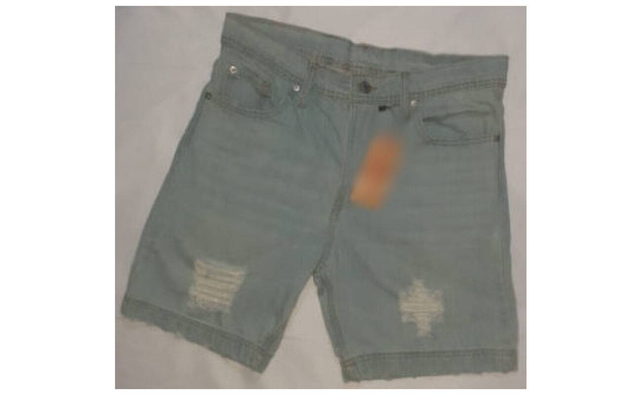 denim short light blue front