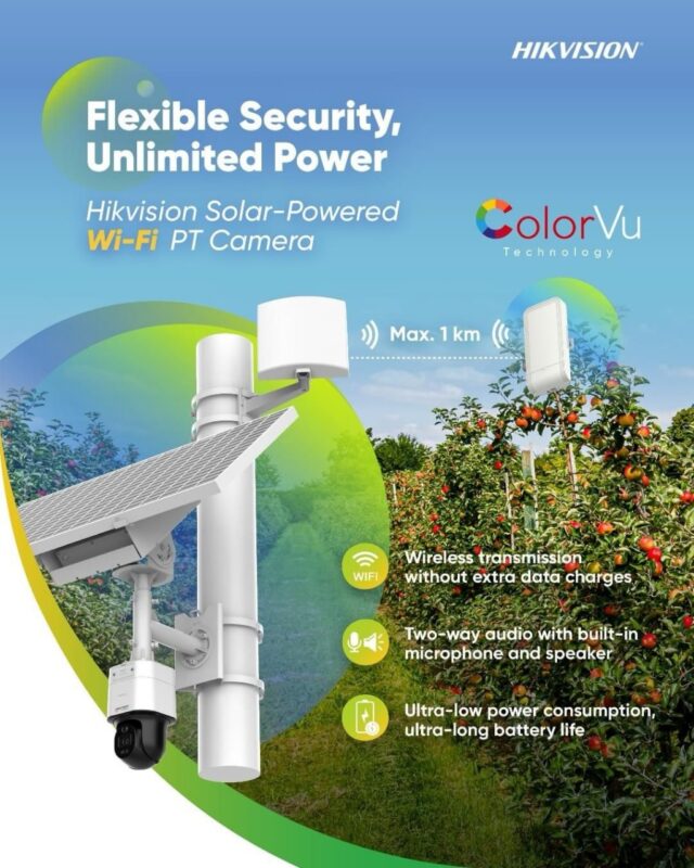 Hikvision solar powered wi-fi pt camera